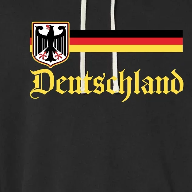 Germany Flag Stripe Logo Garment-Dyed Fleece Hoodie