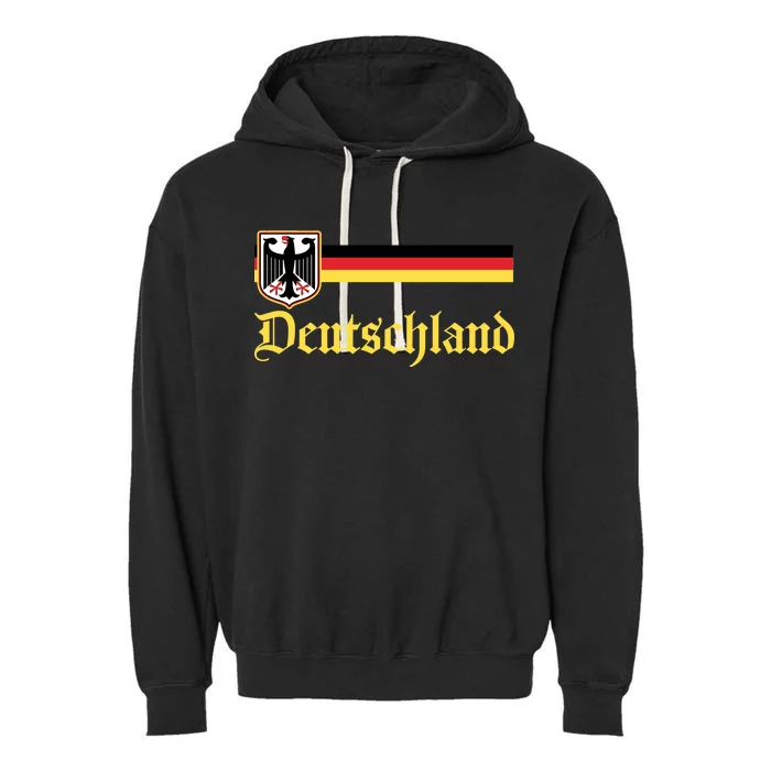 Germany Flag Stripe Logo Garment-Dyed Fleece Hoodie