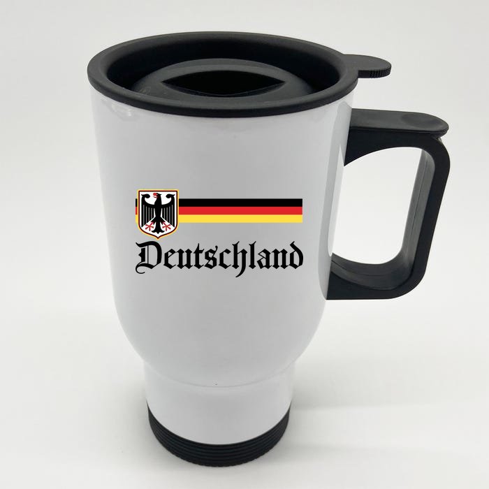 Germany Flag Stripe Logo Front & Back Stainless Steel Travel Mug