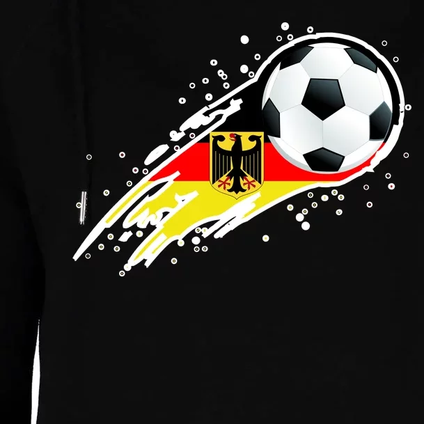 Germany Soccer Insignia Brush Strokes Womens Funnel Neck Pullover Hood