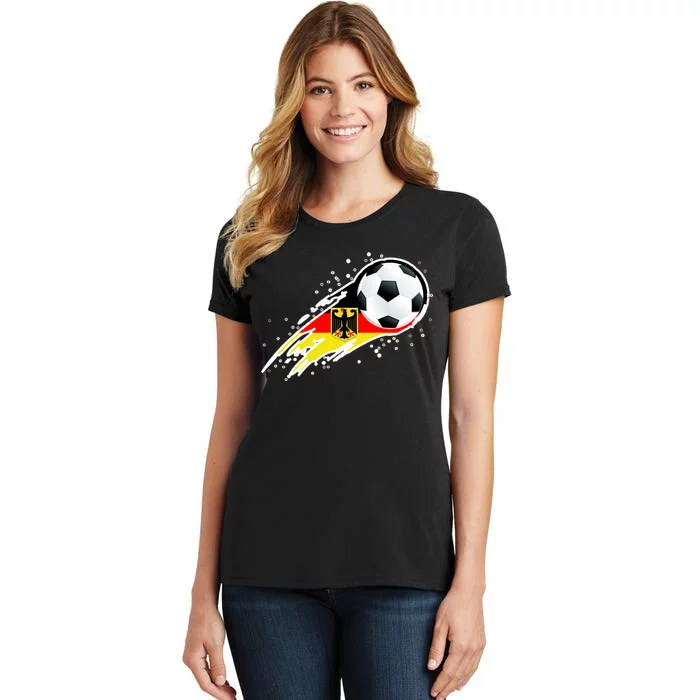 Germany Soccer Insignia Brush Strokes Women's T-Shirt