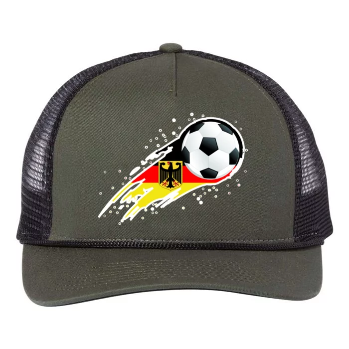 Germany Soccer Insignia Brush Strokes Retro Rope Trucker Hat Cap