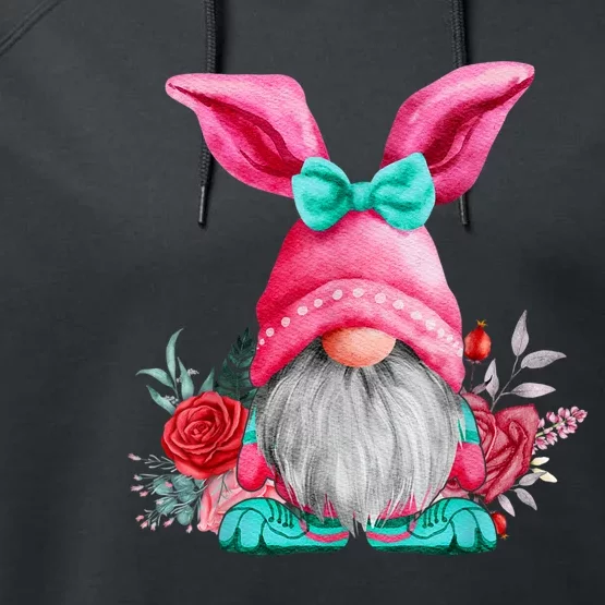 Gnome Easter Spring Gnomes Egg Hunting Performance Fleece Hoodie