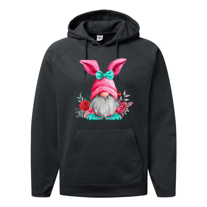 Gnome Easter Spring Gnomes Egg Hunting Performance Fleece Hoodie