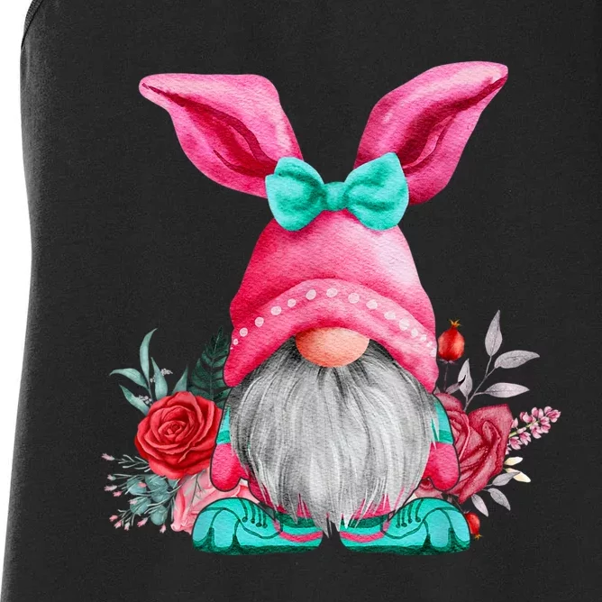 Gnome Easter Spring Gnomes Egg Hunting Women's Racerback Tank