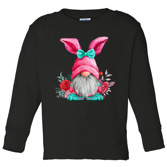 Gnome Easter Spring Gnomes Egg Hunting Toddler Long Sleeve Shirt