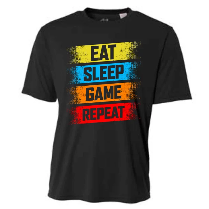 Gaming Eat Sleep Game Repeat Teen Adults Gift Cooling Performance Crew T-Shirt