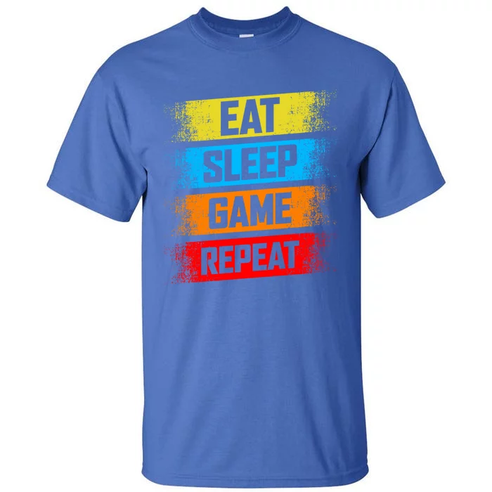 Gaming Eat Sleep Game Repeat Teen Adults Gift Tall T-Shirt