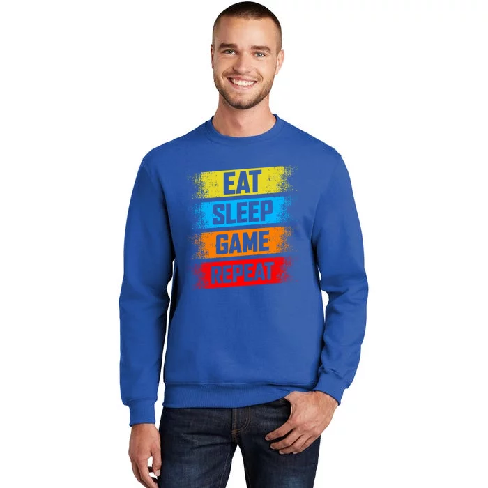 Gaming Eat Sleep Game Repeat Teen Adults Gift Tall Sweatshirt