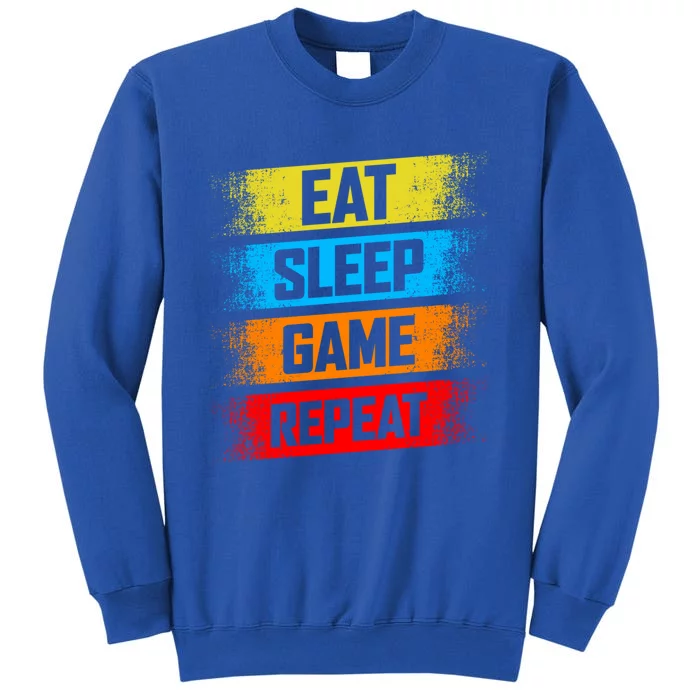 Gaming Eat Sleep Game Repeat Teen Adults Gift Tall Sweatshirt