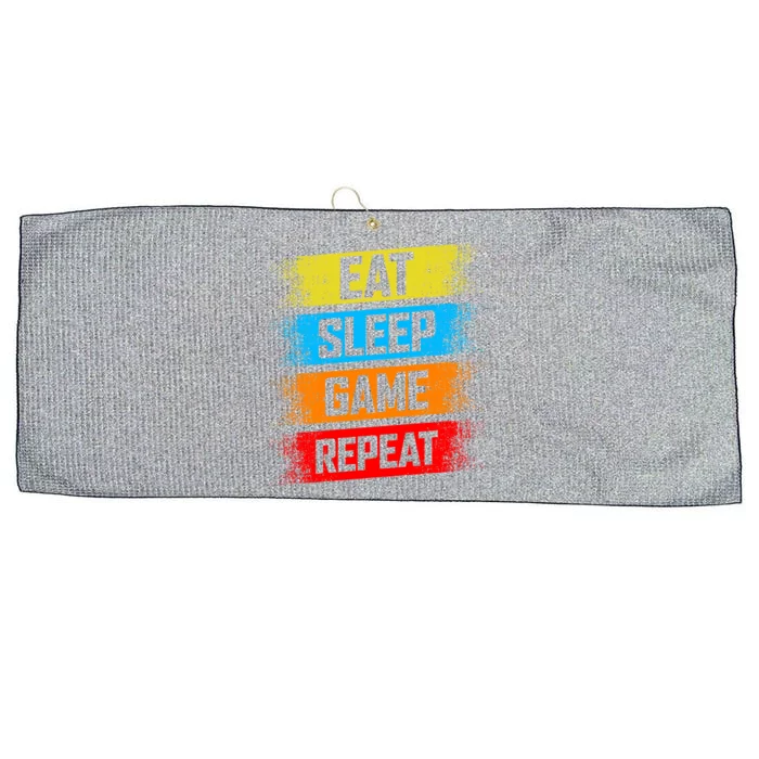 Gaming Eat Sleep Game Repeat Teen Adults Gift Large Microfiber Waffle Golf Towel