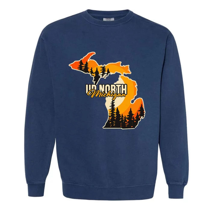 Go Explore State Of Michigan Apparel Up North Hiking Garment-Dyed Sweatshirt