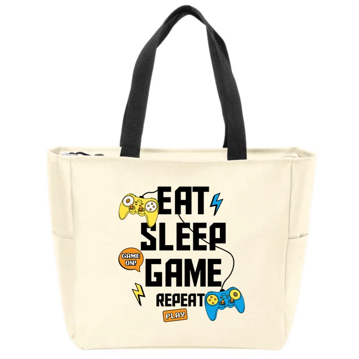 Gw Eat Sleep Game Repeat Meaningful Gift Zip Tote Bag