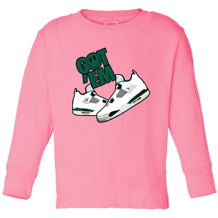 Got Em Smile Matching Oxidized Green 4s Toddler Long Sleeve Shirt