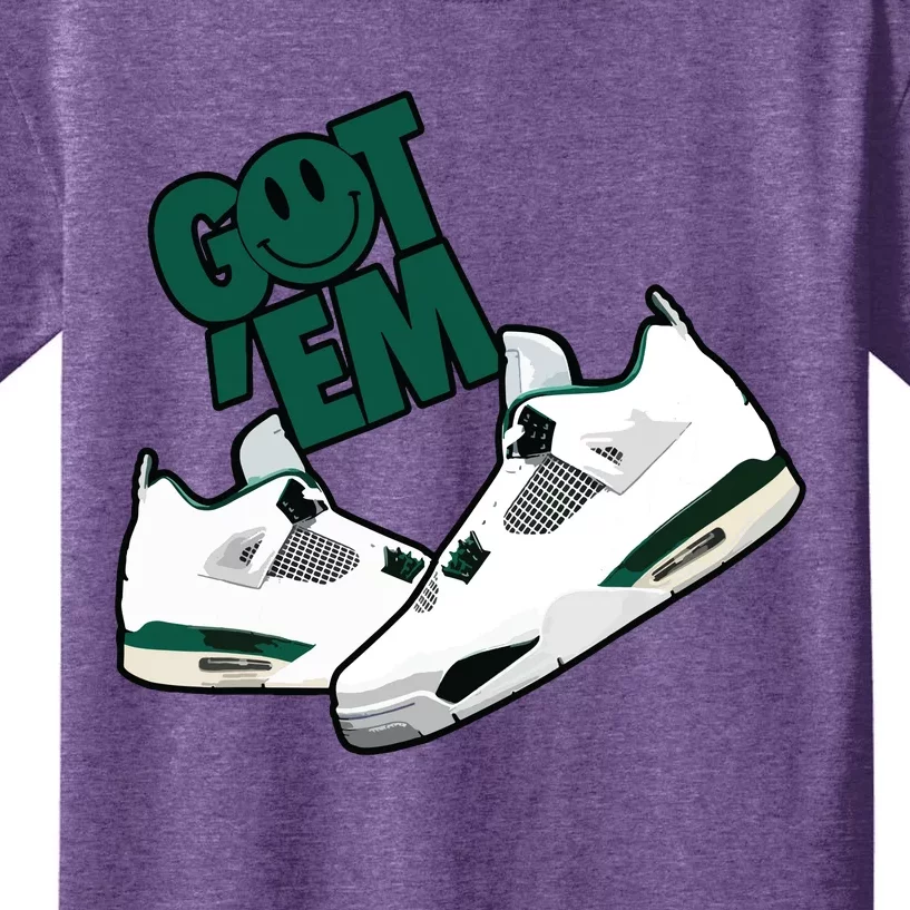 Got Em Smile Matching Oxidized Green 4s Kids T-Shirt