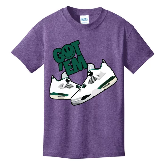 Got Em Smile Matching Oxidized Green 4s Kids T-Shirt