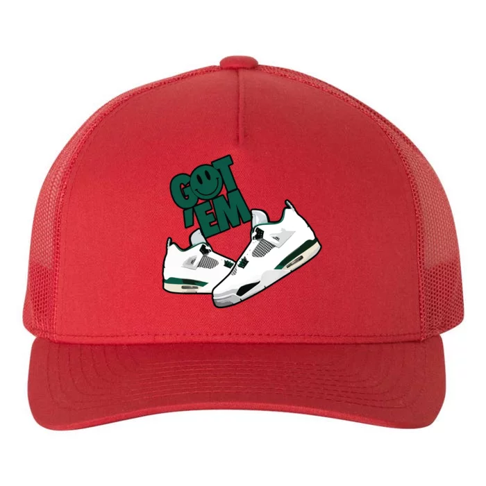 Got Em Smile Matching Oxidized Green 4s Yupoong Adult 5-Panel Trucker Hat