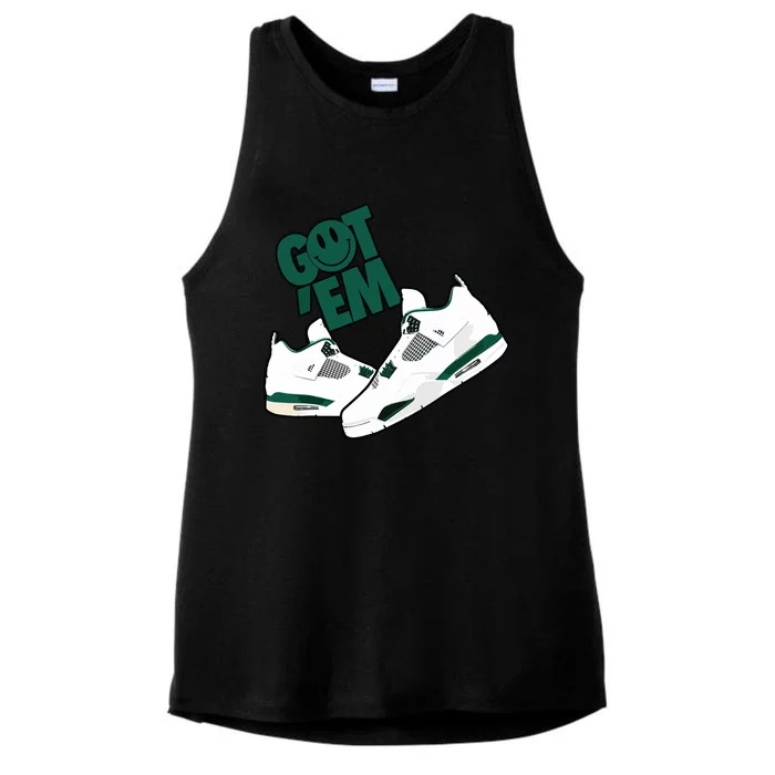 Got Em Smile Matching Oxidized Green 4s Ladies Tri-Blend Wicking Tank