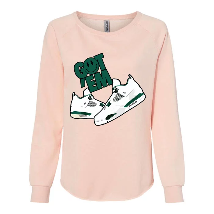 Got Em Smile Matching Oxidized Green 4s Womens California Wash Sweatshirt