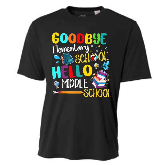 Goodbye Elementary School Hello Middle School Last Day Cooling Performance Crew T-Shirt