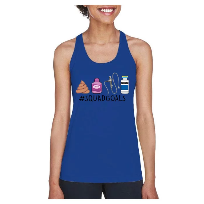 Gi Endo Squad Goals Funny Gi Nurse Colonoscopy Endoscopy Rn Gift Women's Racerback Tank