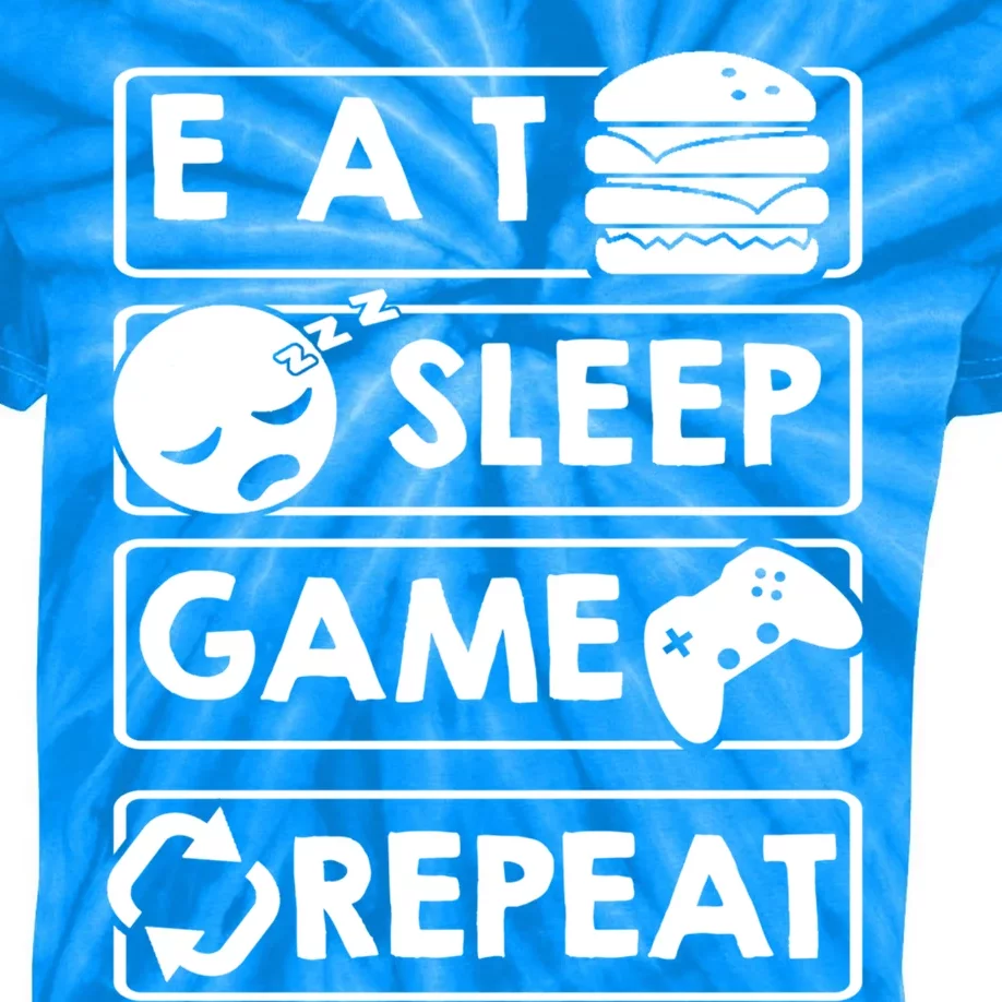 Gaming Eat Sleep Game Repeat Great Gift Kids Tie-Dye T-Shirt