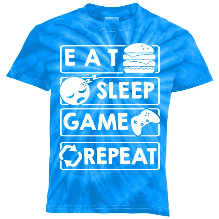 Gaming Eat Sleep Game Repeat Great Gift Kids Tie-Dye T-Shirt