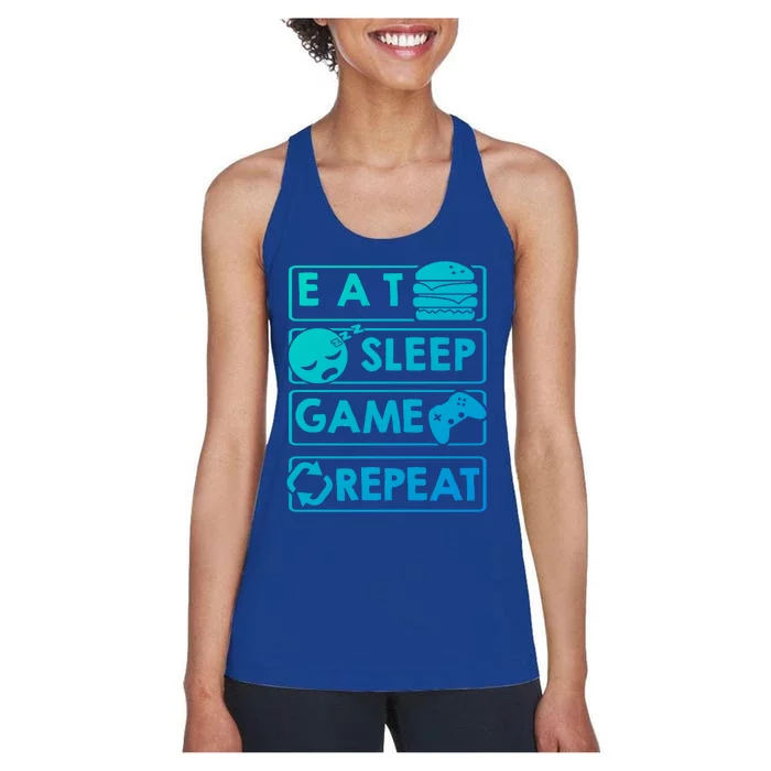 Gaming Eat Sleep Game Repeat Great Gift Women's Racerback Tank