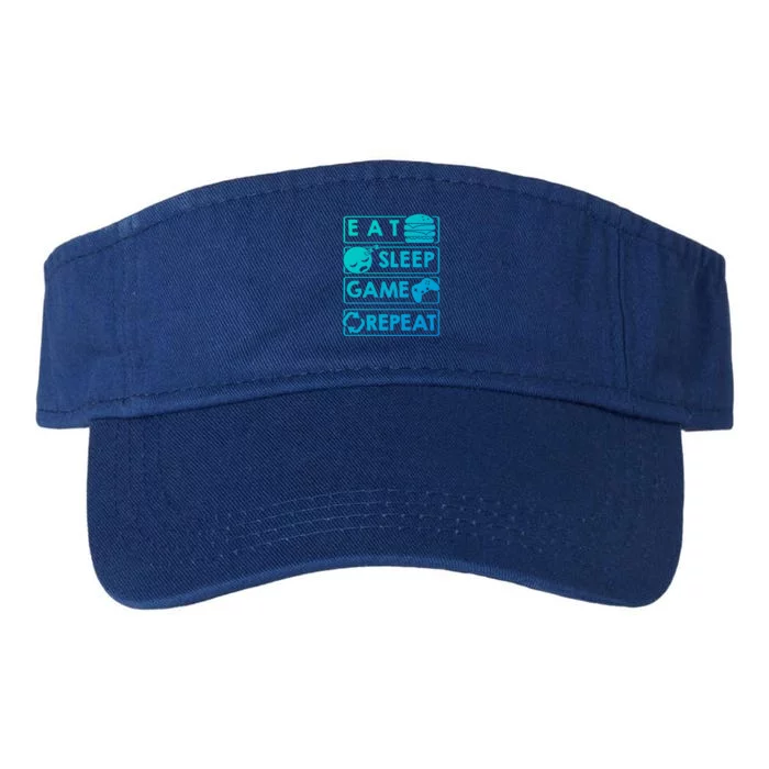 Gaming Eat Sleep Game Repeat Great Gift Valucap Bio-Washed Visor