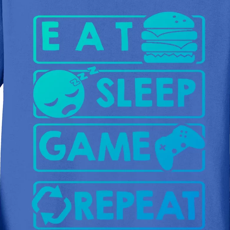 Gaming Eat Sleep Game Repeat Great Gift Kids Long Sleeve Shirt