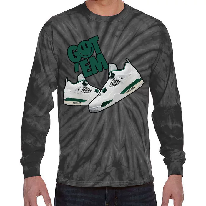 Got Em Smile Matching Oxidized Green 4s Gift Tie-Dye Long Sleeve Shirt