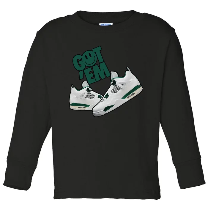 Got Em Smile Matching Oxidized Green 4s Gift Toddler Long Sleeve Shirt