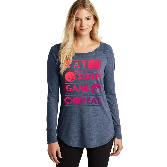 Gaming Eat Sleep Game Repeat Great Gift Women's Perfect Tri Tunic Long Sleeve Shirt