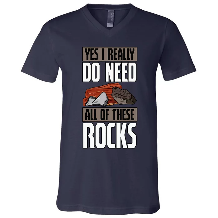 Geology Earth Scientists Geologists Mineral Collectors Rock V-Neck T-Shirt