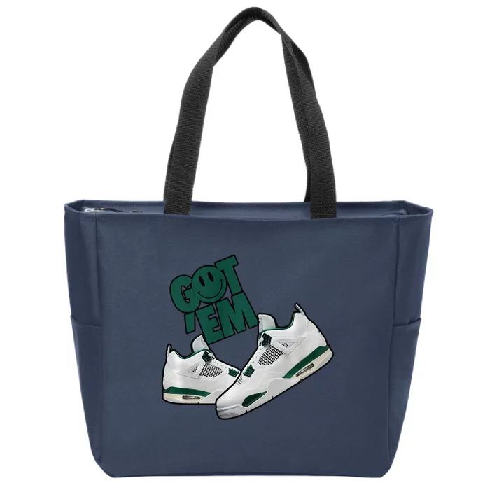 Got Em Smile Matching Oxidized Green 4s Premium Zip Tote Bag