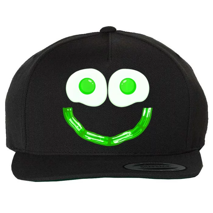 Green Eggs Smile Brunch Breakfast Wool Snapback Cap