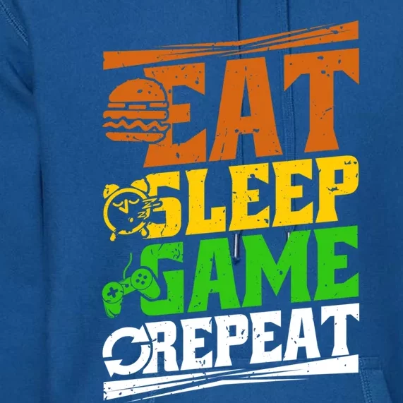 Gamer Eat Sleep Game Repeat Gaming Nerd Gift Premium Hoodie