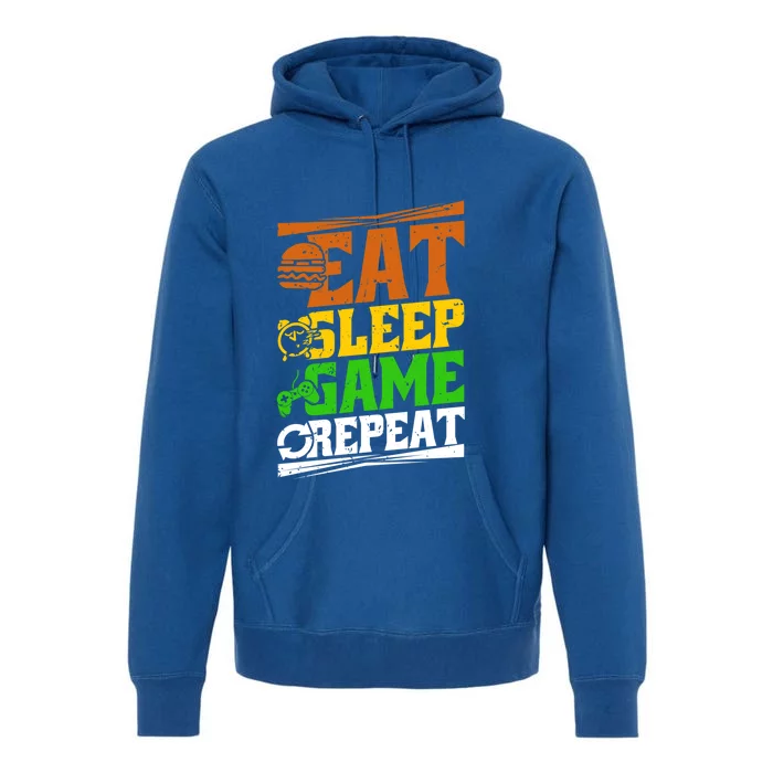 Gamer Eat Sleep Game Repeat Gaming Nerd Gift Premium Hoodie