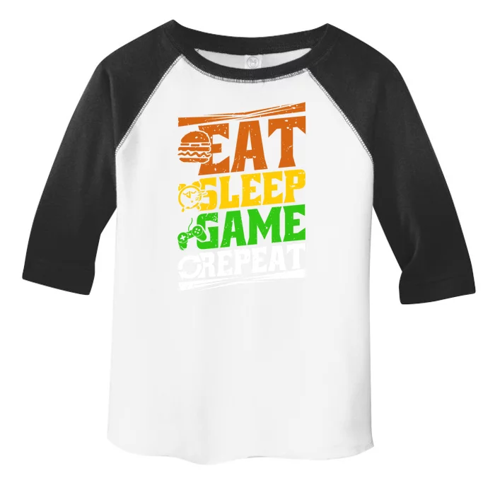 Gamer Eat Sleep Game Repeat Gaming Nerd Gift Toddler Fine Jersey T-Shirt