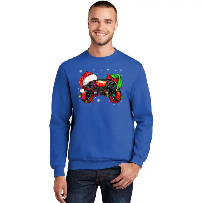 Gamer Elf Santa Family Matching Group Christmas Video Game Great Gift Tall Sweatshirt