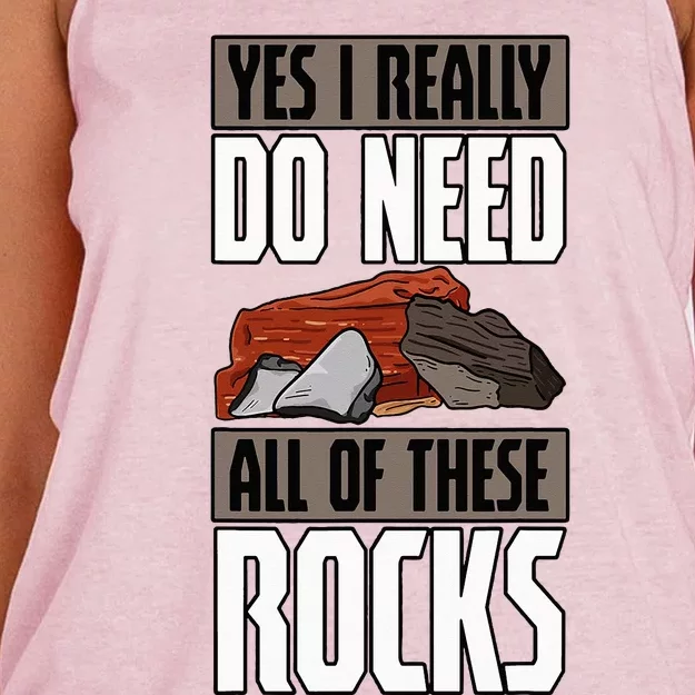 Geology Earth Scientists Geologists Mineral Collectors Rock Women's Knotted Racerback Tank