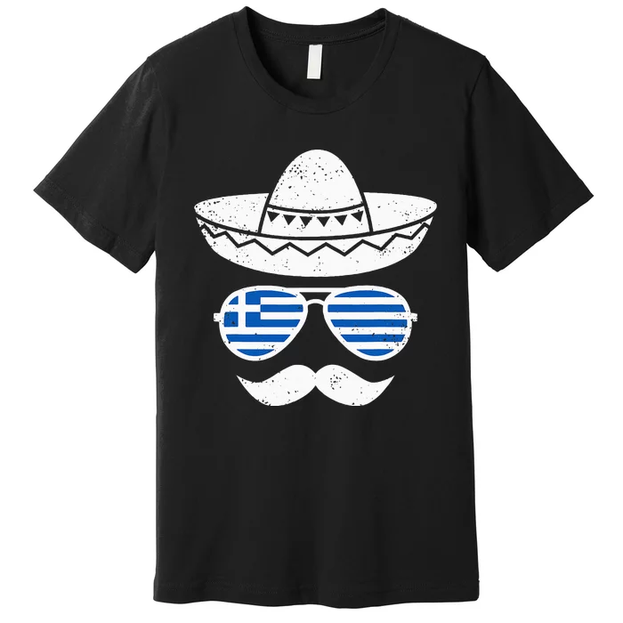 Greek Easter Sunglasses Cinco De Mayo Mexican Premium T-Shirt