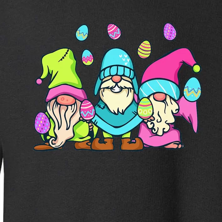 Gnome Easter Shirt Funny Easter Day With Gnomes Toddler Sweatshirt