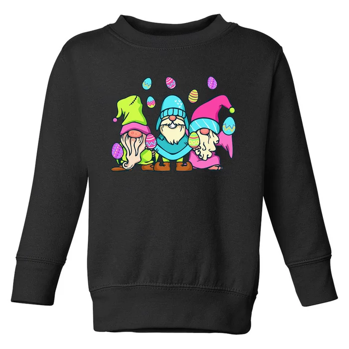 Gnome Easter Shirt Funny Easter Day With Gnomes Toddler Sweatshirt