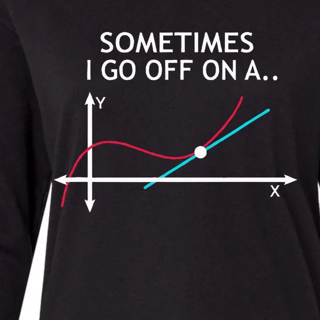 Geek Equation Study Solve Sometimes I Go Off On A Tangent Womens Cotton Relaxed Long Sleeve T-Shirt