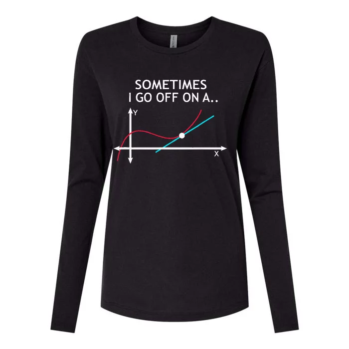 Geek Equation Study Solve Sometimes I Go Off On A Tangent Womens Cotton Relaxed Long Sleeve T-Shirt