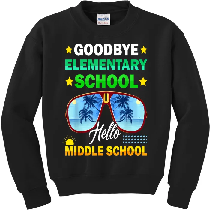 Goodbye Elementary School On My Way To Middle School Kids Sweatshirt