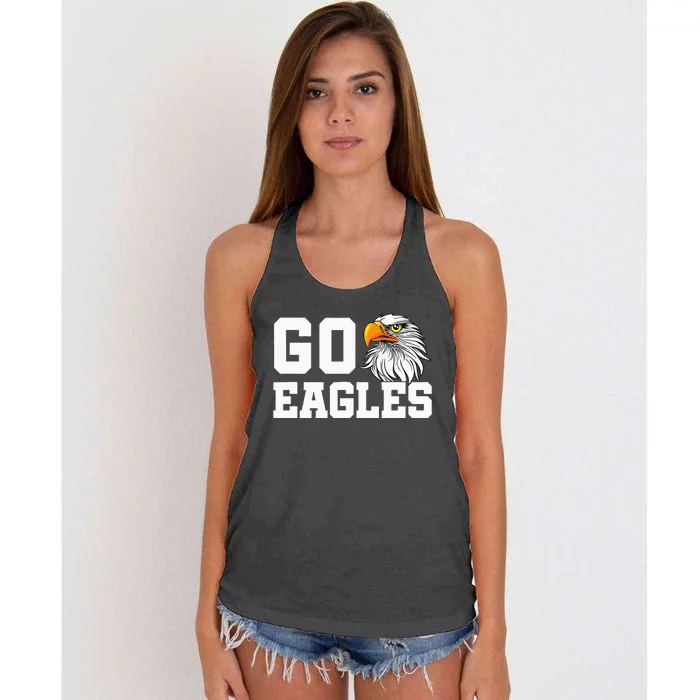 Go Eagles School Team Spirit Dress Up Day Eagle Mascot Women's Knotted Racerback Tank