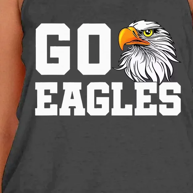 Go Eagles School Team Spirit Dress Up Day Eagle Mascot Women's Knotted Racerback Tank