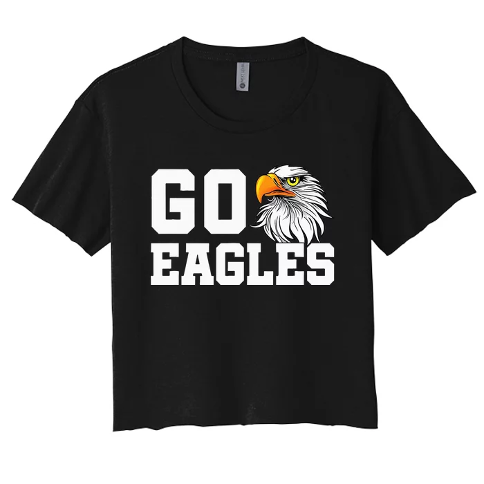 Go Eagles School Team Spirit Dress Up Day Eagle Mascot Women's Crop Top Tee